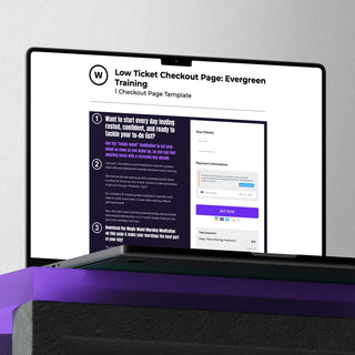 Low Ticket Checkout Page: Evergreen Training - Wake Up To Freedom Template Shop